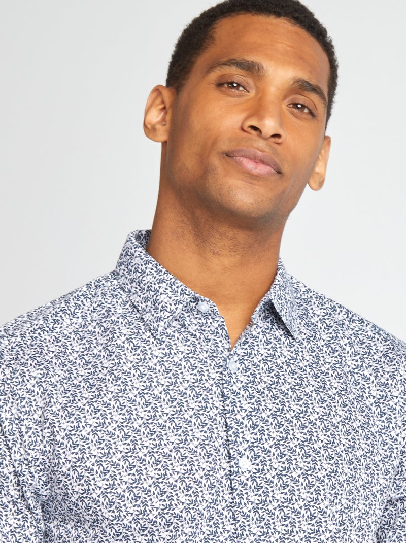 Camisa regular de lunares BLANCO - Kiabi