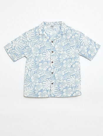 Camisa regular de manga corta en algodón