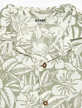 Camisa regular de manga corta en algodón