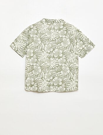 Camisa regular de manga corta en algodón