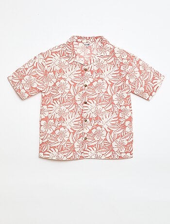 Camisa regular de manga corta en algodón