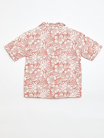 Camisa regular de manga corta en algodón