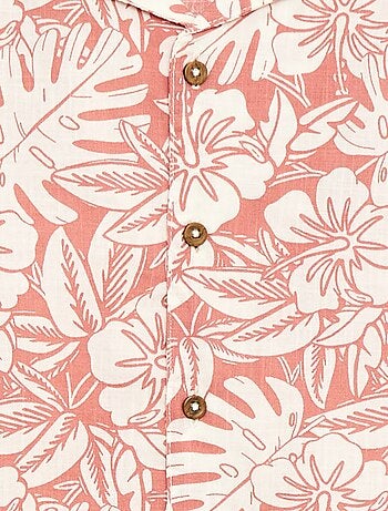 Camisa regular de manga corta en algodón