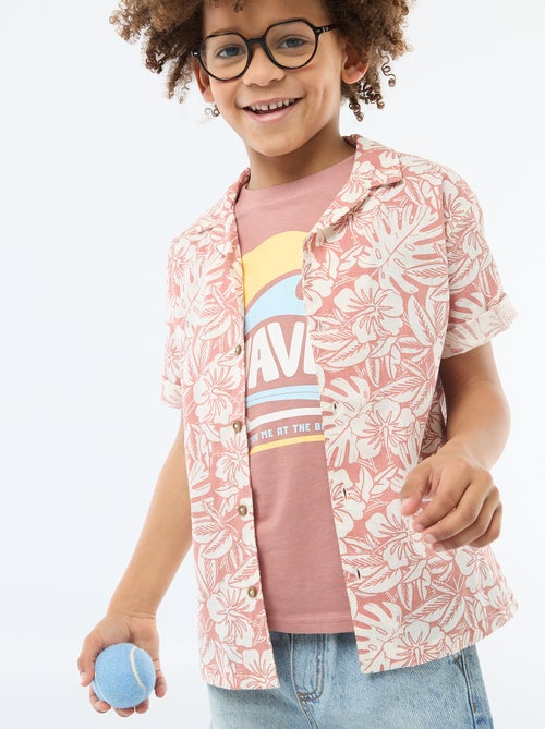 Camisa regular de manga corta en algodón - Kiabi