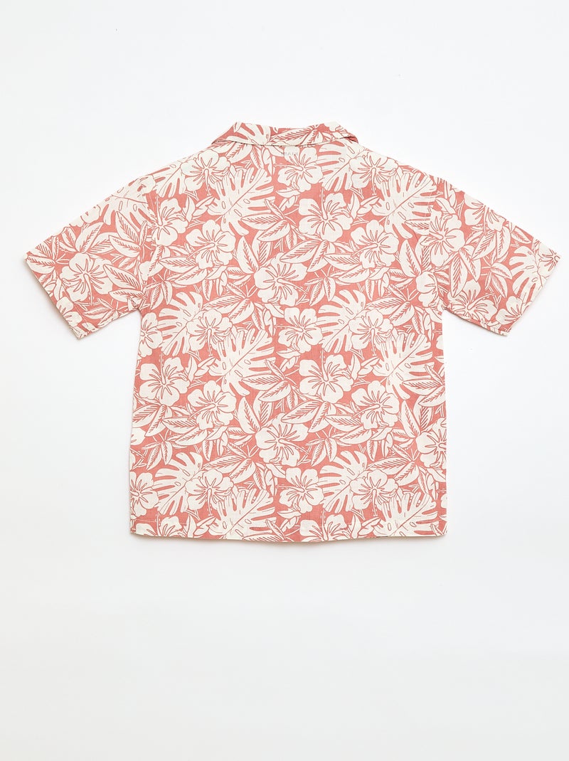Camisa regular de manga corta en algodón Rojo - Kiabi