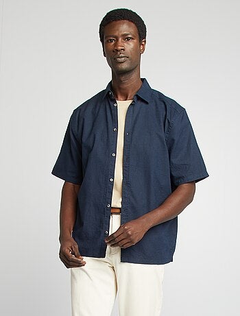 Camisa regular de mezcla de lino