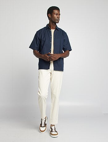 Camisa regular de mezcla de lino