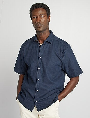 Camisa regular de mezcla de lino