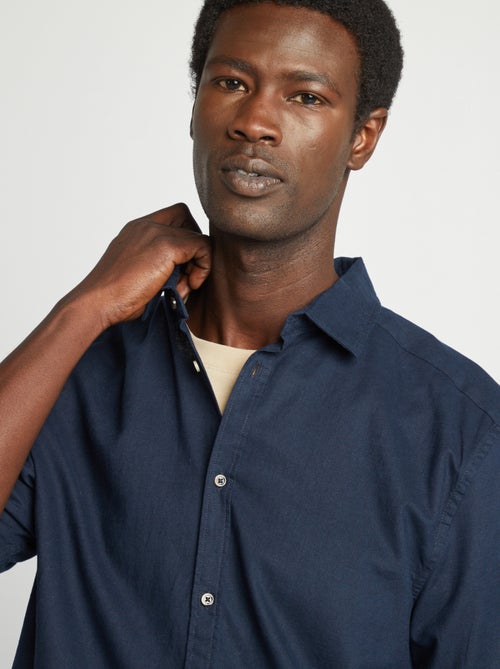 Camisa regular de mezcla de lino - Kiabi