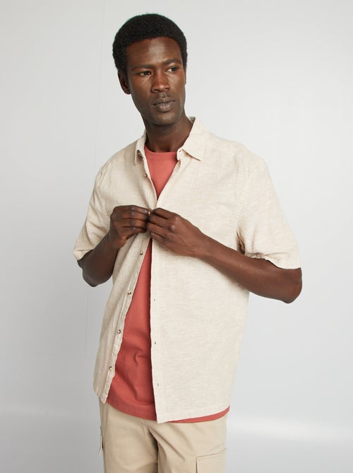 Camisa regular de mezcla de lino - Kiabi