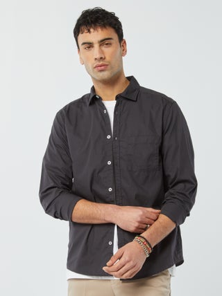 Camisa regular de popelina