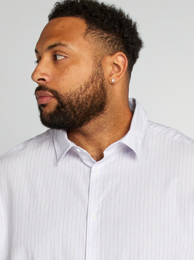 Camisa regular de rayas BEIGE - Kiabi