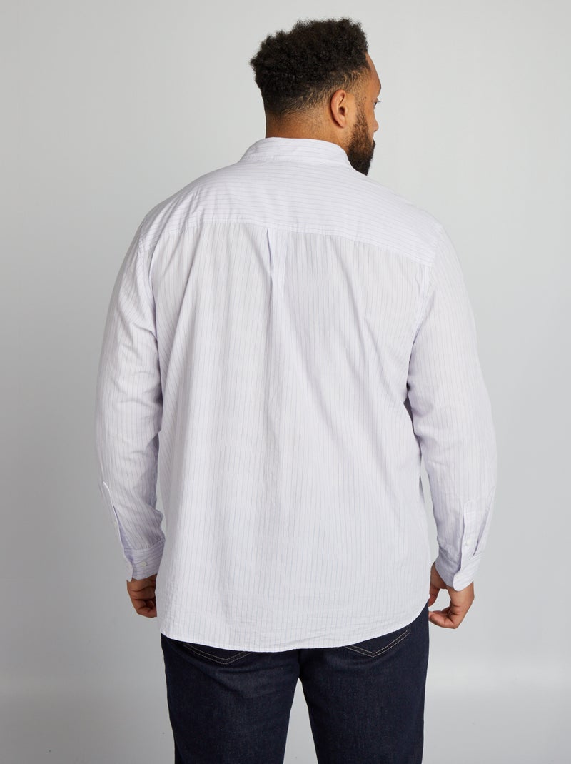 Camisa regular de rayas BEIGE - Kiabi