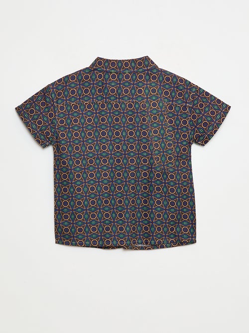 Camisa regular estilo wax en algodón - Kiabi