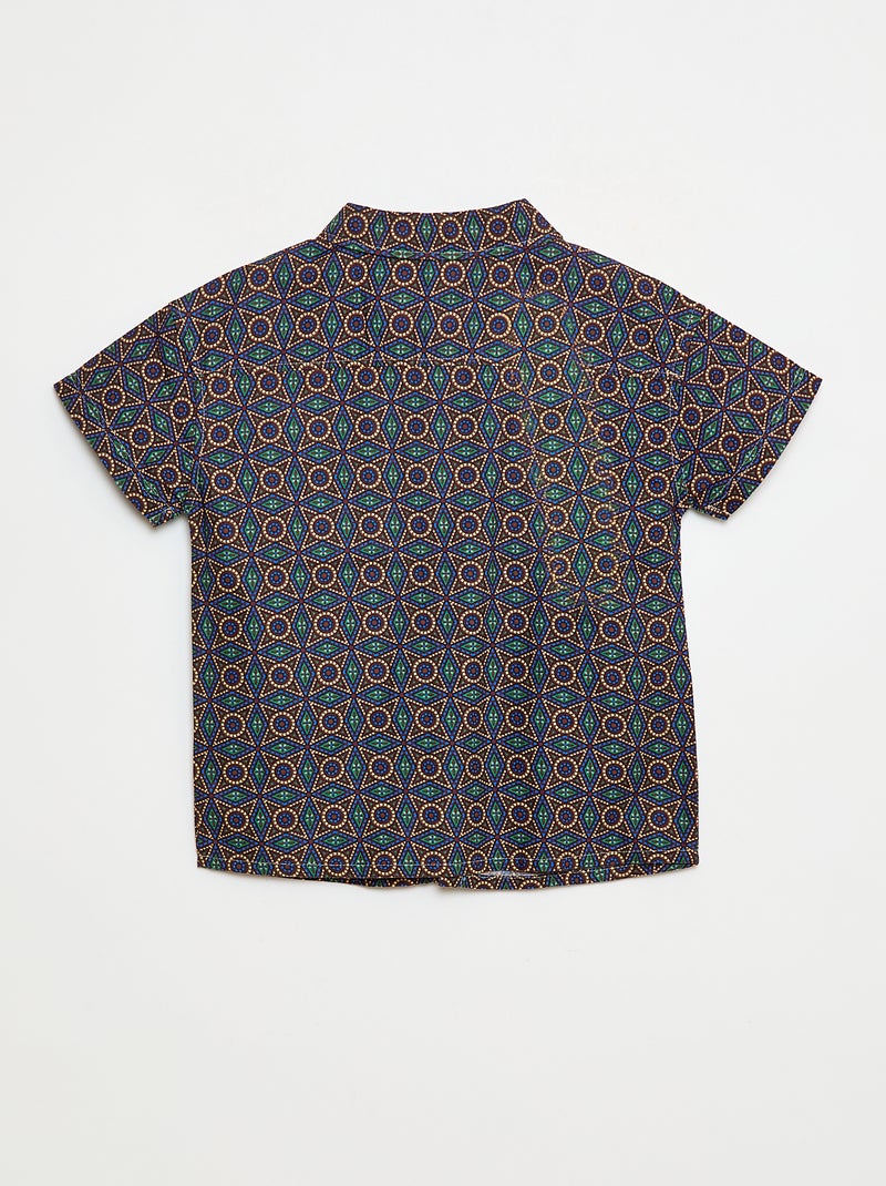 Camisa regular estilo wax en algodón Marron - Kiabi