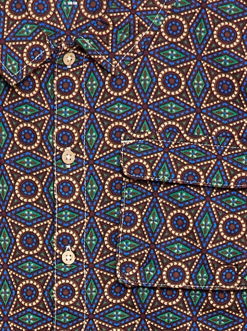 Camisa regular estilo wax en algodón - Kiabi