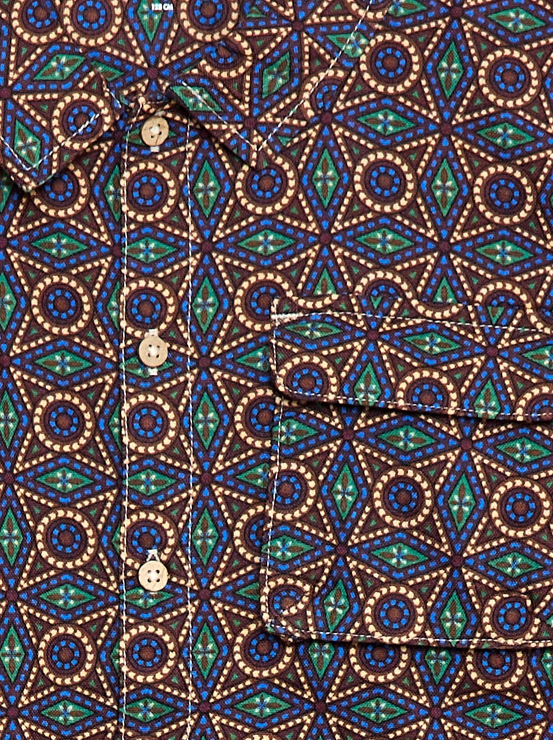 Camisa regular estilo wax en algodón Marron - Kiabi