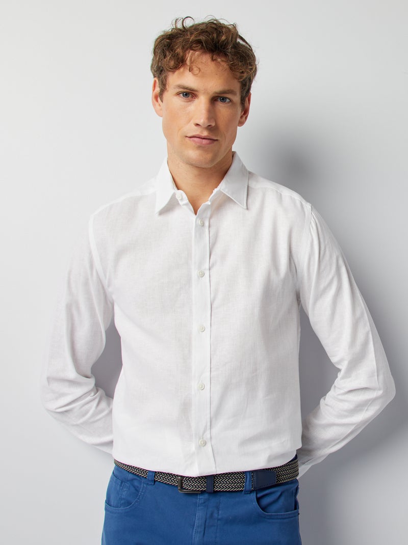 Camisa regular fit blanco - Kiabi