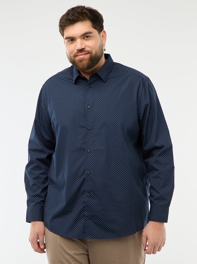 Camisa regular fit / corte recto con estampado Azul - Kiabi
