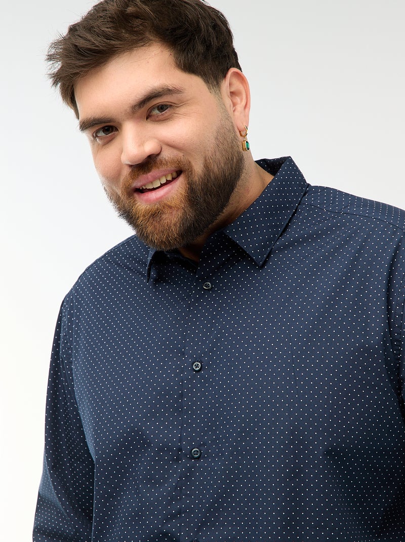 Camisa regular fit / corte recto con estampado Azul - Kiabi