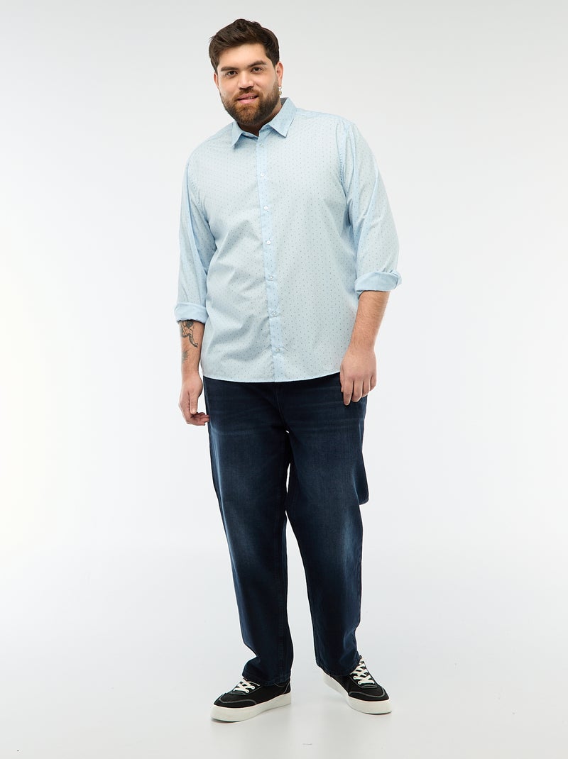 Camisa regular fit / corte recto con estampado Azul - Kiabi