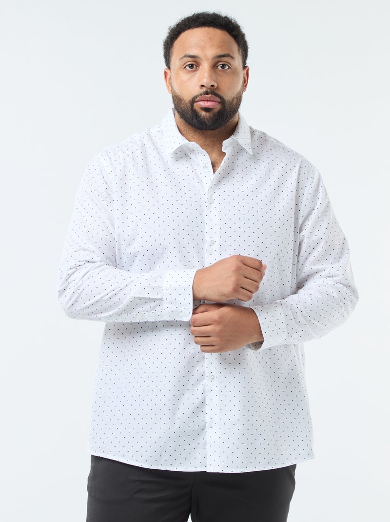 Camisa regular fit estampada Blanco - Kiabi