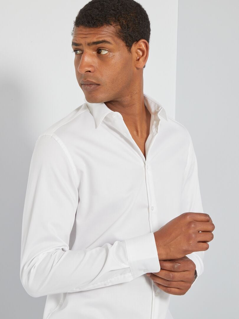 Camisa regular 'sin plancha' blanco - Kiabi