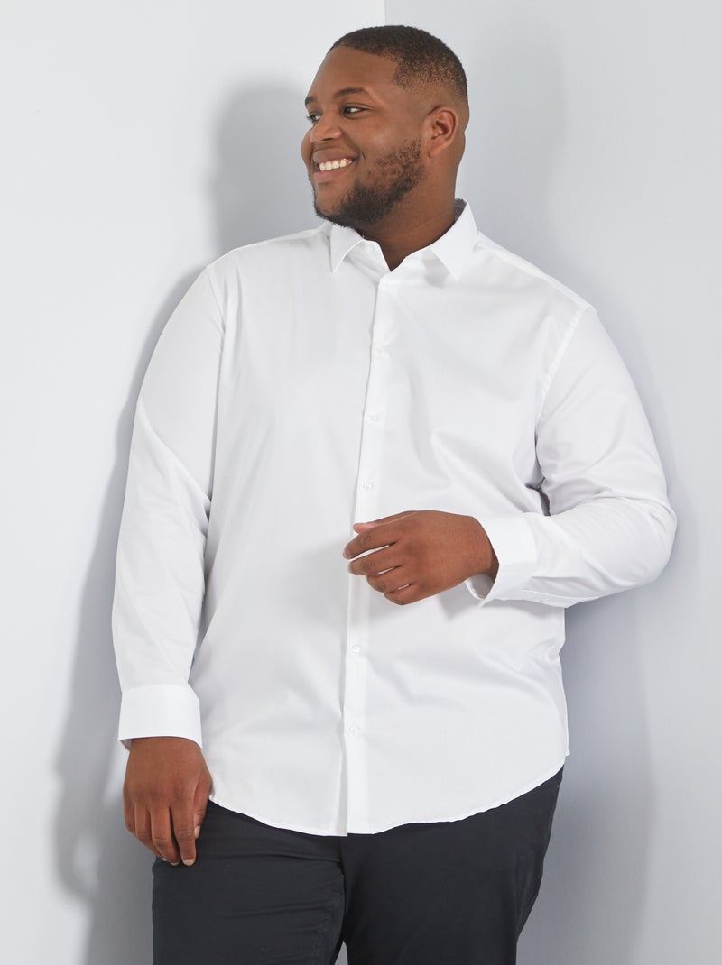 Camisa regular sin planchado Blanco - Kiabi