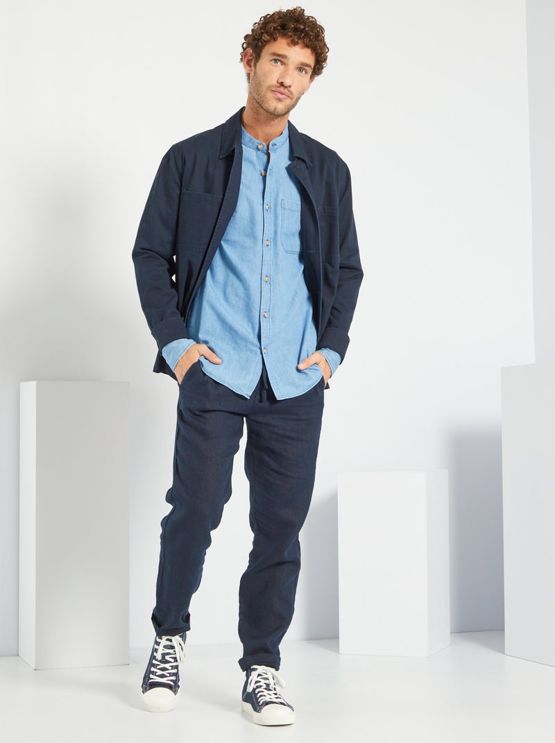 Camisa regular vaquera azul - Kiabi