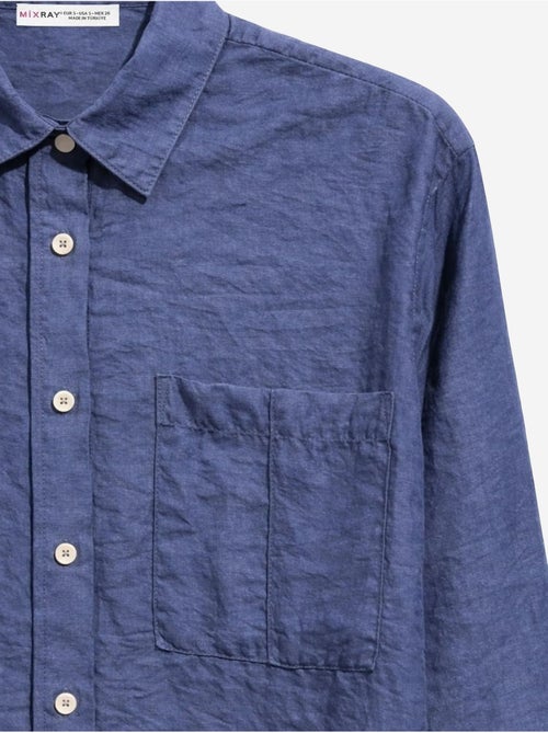 Camisa relajada con botones y bolsillo mixray - Kiabi Camisa relajada con botones y bolsillo mixray - Kiabi
