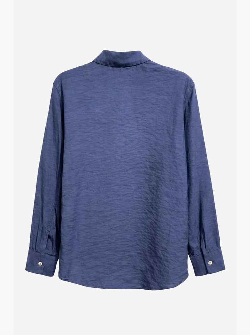 Camisa relajada con botones y bolsillo mixray Azul marino - Kiabi