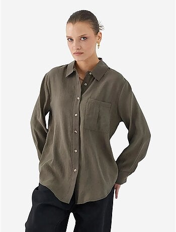 Camisa relajada con botones y bolsillo mixray