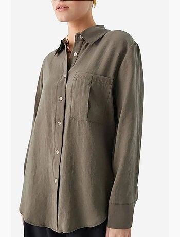 Camisa relajada con botones y bolsillo mixray