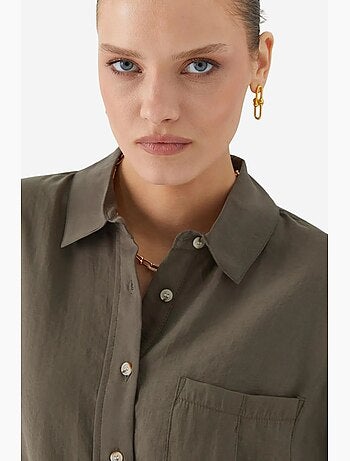 Camisa relajada con botones y bolsillo mixray
