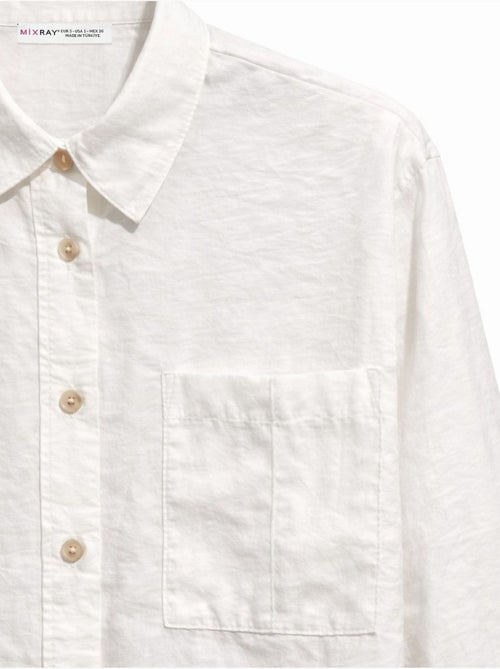 Camisa relajada con botones y bolsillo mixray - Kiabi Camisa relajada con botones y bolsillo mixray - Kiabi