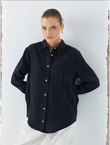 Camisa relajada con botones y bolsillo mixray