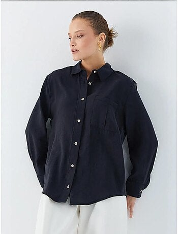 Camisa relajada con botones y bolsillo mixray