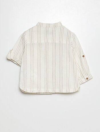 Camisa remangable con cuello mao