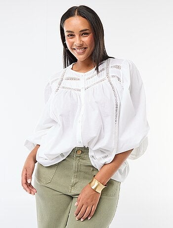 Camisa romántica de algodón