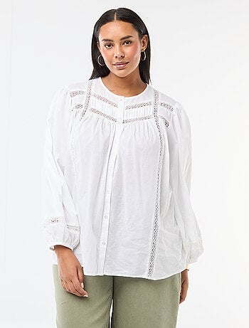 Camisa romántica de algodón