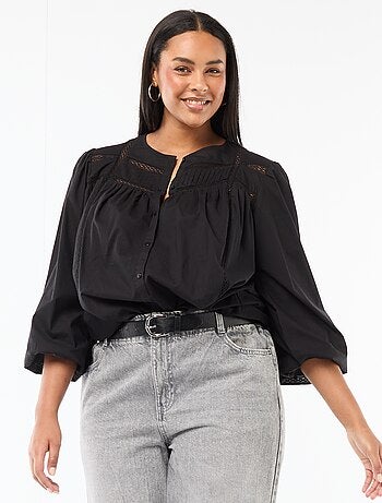 Camisa romántica de algodón