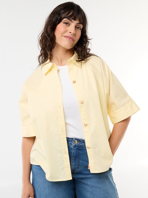 Camisa satinada con botones de estrella de mar - Kiabi