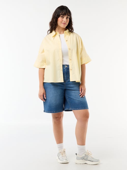 Camisa satinada con botones de estrella de mar - Kiabi