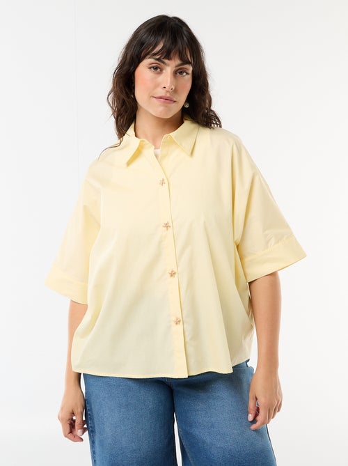 Camisa satinada con botones de estrella de mar - Kiabi