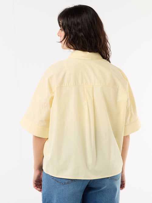 Camisa satinada con botones de estrella de mar - Kiabi
