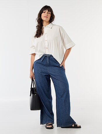 Camisa satinada con botones de estrella de mar