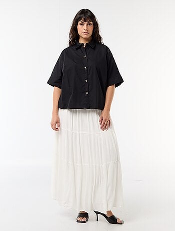 Camisa satinada con botones de estrella de mar