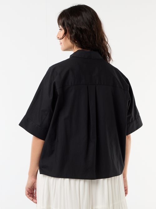 Camisa satinada con botones de estrella de mar - Kiabi