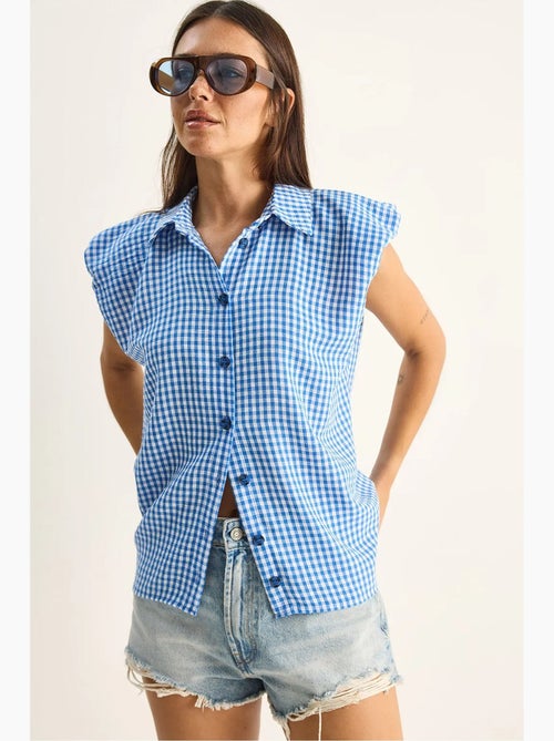 Camisa sin mangas de algodón de cuadros vichy lucci - Kiabi Camisa sin mangas de algodón de cuadros vichy lucci - Kiabi