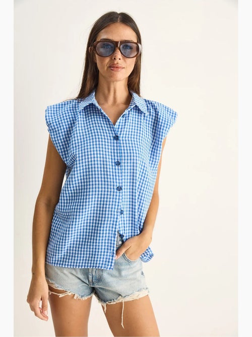 Camisa sin mangas de algodón de cuadros vichy lucci - Kiabi Camisa sin mangas de algodón de cuadros vichy lucci - Kiabi